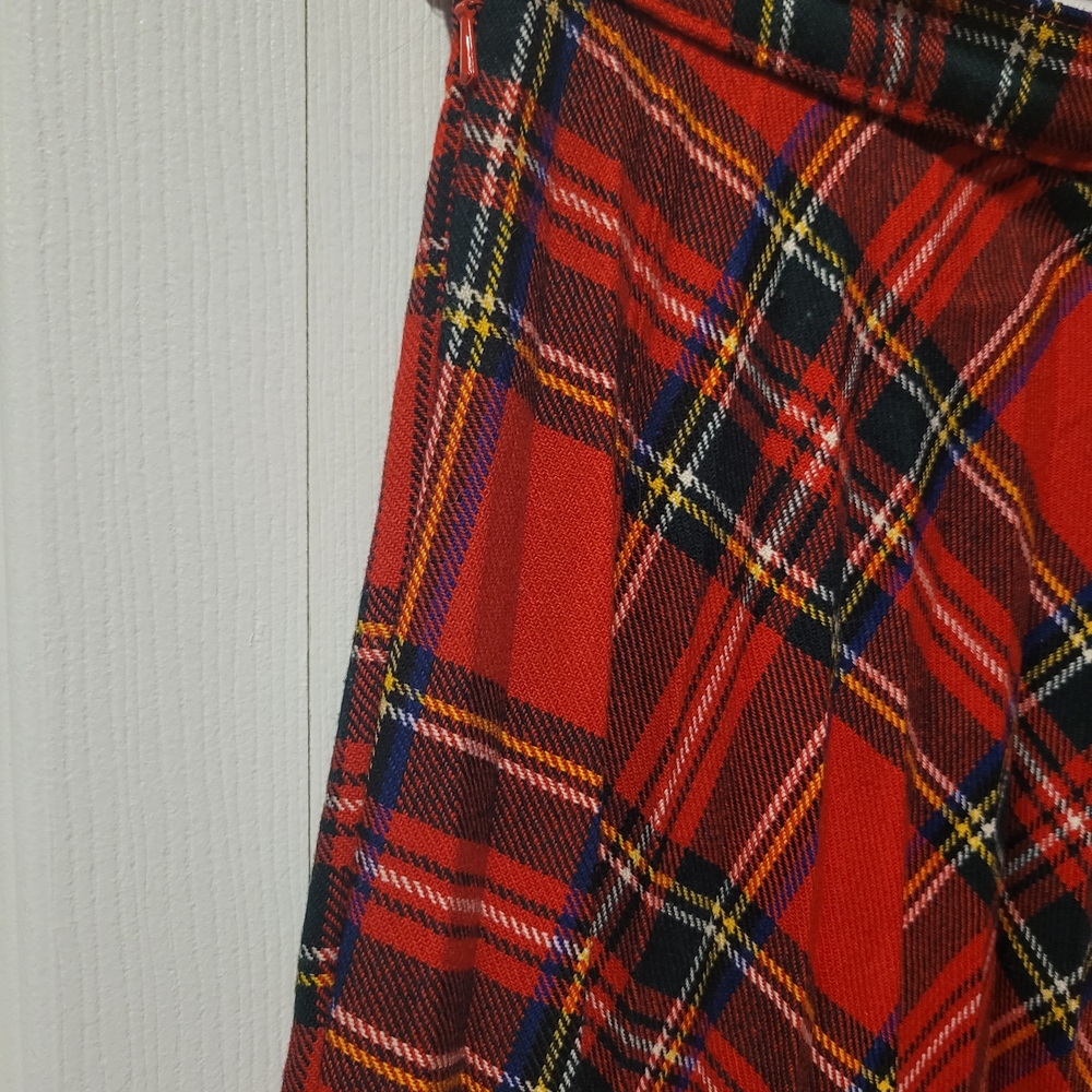 ROYAL Stewart TARTAN vintage ST MICHEALS pleated Wollen Skirt - Picture 5 of 6